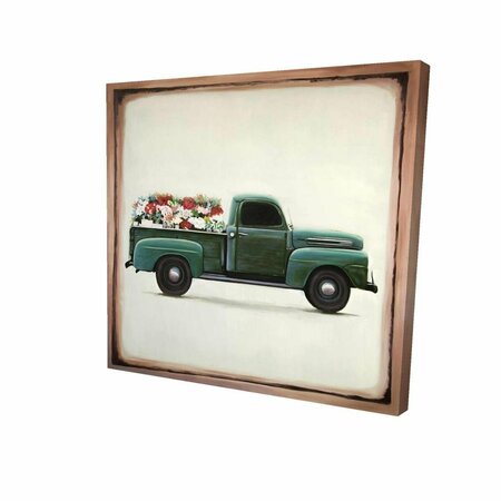 BEGIN HOME DECOR 12 x 12 in. Flowers Farm Truck-Print on Canvas 2080-1212-TR80